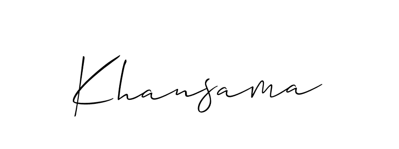 if you are searching for the best signature style for your name Khansama. so please give up your signature search. here we have designed multiple signature styles  using Allison_Script. Khansama signature style 2 images and pictures png