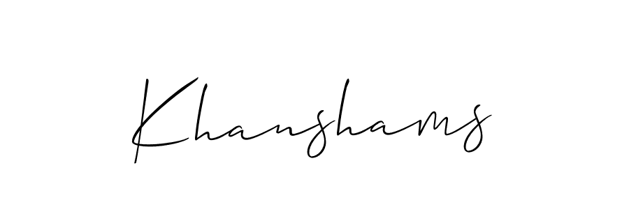 Make a beautiful signature design for name Khanshams. Use this online signature maker to create a handwritten signature for free. Khanshams signature style 2 images and pictures png