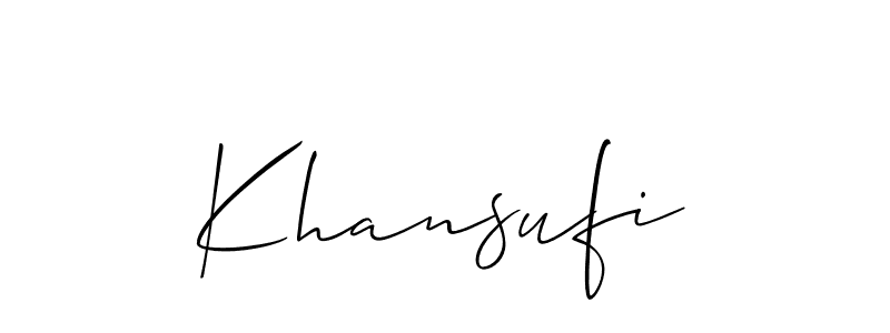 Also we have Khansufi name is the best signature style. Create professional handwritten signature collection using Allison_Script autograph style. Khansufi signature style 2 images and pictures png