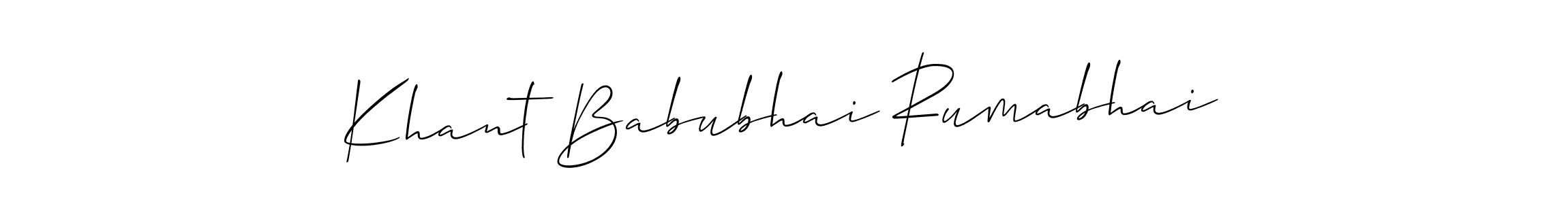 Also we have Khant Babubhai Rumabhai name is the best signature style. Create professional handwritten signature collection using Allison_Script autograph style. Khant Babubhai Rumabhai signature style 2 images and pictures png