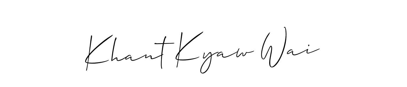 Make a short Khant Kyaw Wai signature style. Manage your documents anywhere anytime using Allison_Script. Create and add eSignatures, submit forms, share and send files easily. Khant Kyaw Wai signature style 2 images and pictures png