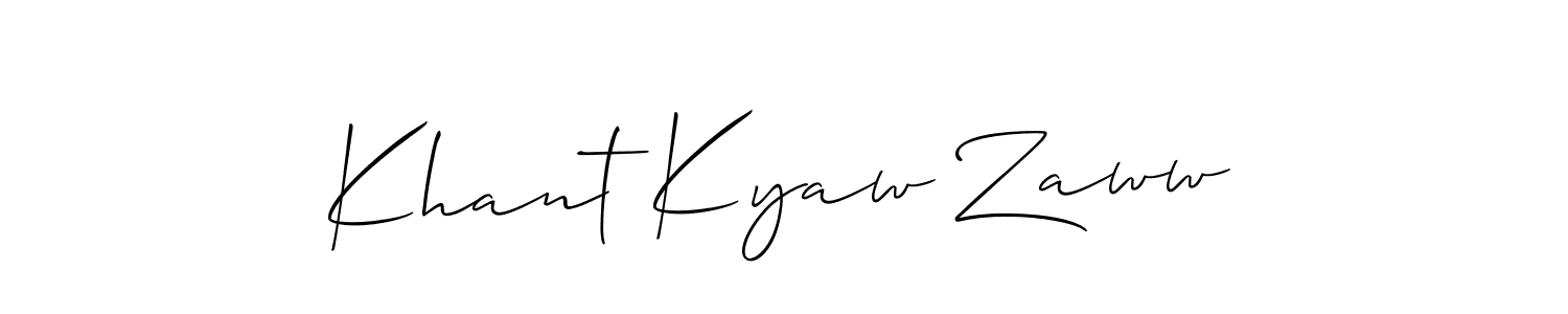 Also we have Khant Kyaw Zaww name is the best signature style. Create professional handwritten signature collection using Allison_Script autograph style. Khant Kyaw Zaww signature style 2 images and pictures png
