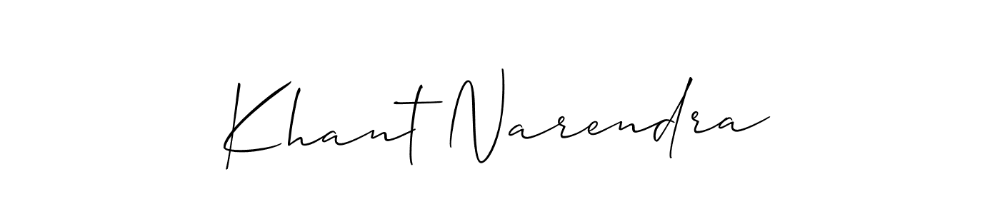 How to make Khant Narendra name signature. Use Allison_Script style for creating short signs online. This is the latest handwritten sign. Khant Narendra signature style 2 images and pictures png