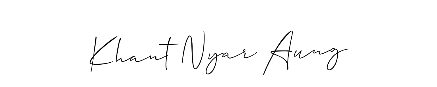 Design your own signature with our free online signature maker. With this signature software, you can create a handwritten (Allison_Script) signature for name Khant Nyar Aung. Khant Nyar Aung signature style 2 images and pictures png