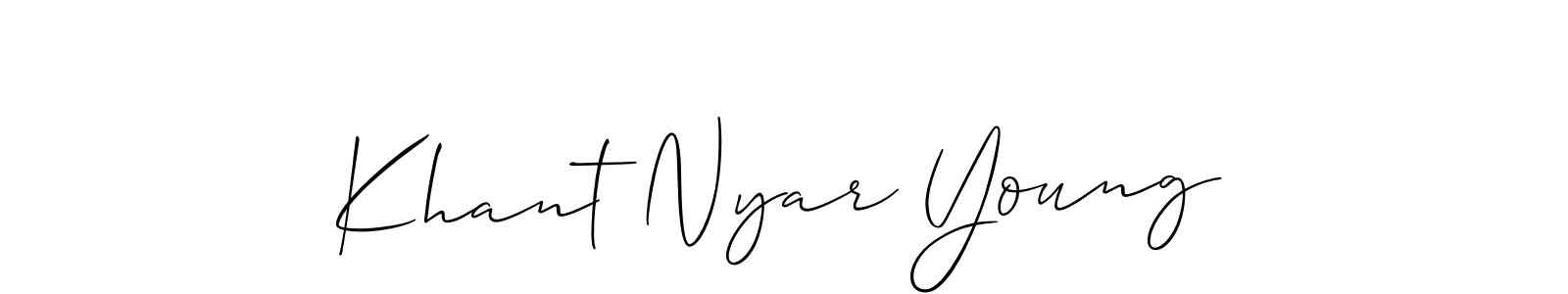 How to Draw Khant Nyar Young signature style? Allison_Script is a latest design signature styles for name Khant Nyar Young. Khant Nyar Young signature style 2 images and pictures png