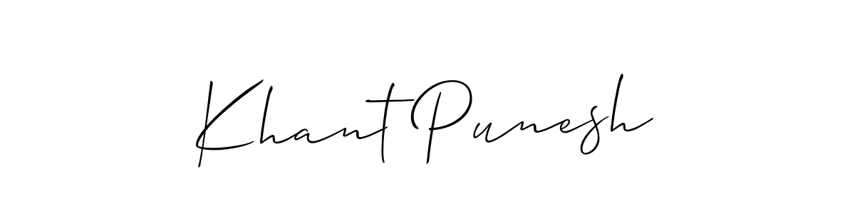 Khant Punesh stylish signature style. Best Handwritten Sign (Allison_Script) for my name. Handwritten Signature Collection Ideas for my name Khant Punesh. Khant Punesh signature style 2 images and pictures png