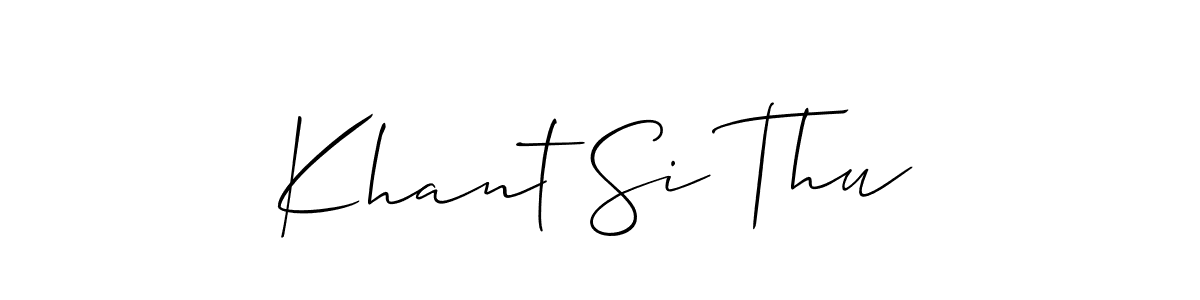 Allison_Script is a professional signature style that is perfect for those who want to add a touch of class to their signature. It is also a great choice for those who want to make their signature more unique. Get Khant Si Thu name to fancy signature for free. Khant Si Thu signature style 2 images and pictures png