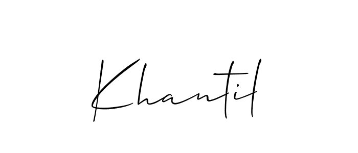 How to make Khantil signature? Allison_Script is a professional autograph style. Create handwritten signature for Khantil name. Khantil signature style 2 images and pictures png