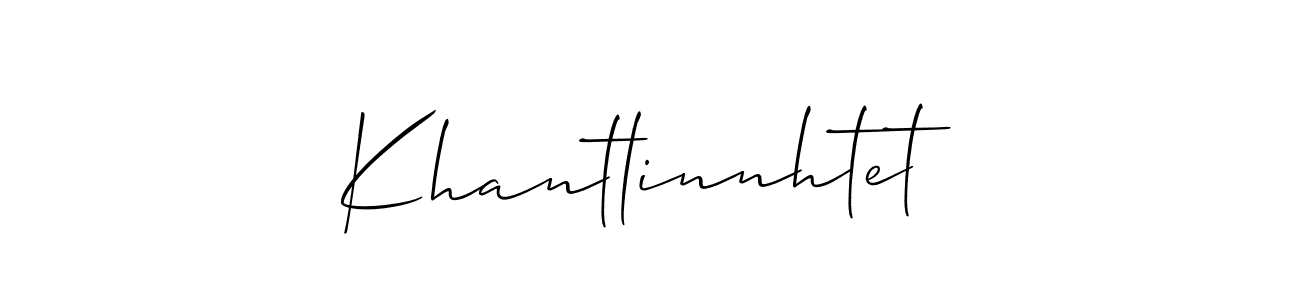 Use a signature maker to create a handwritten signature online. With this signature software, you can design (Allison_Script) your own signature for name Khantlinnhtet. Khantlinnhtet signature style 2 images and pictures png