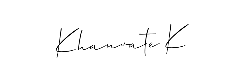 Make a short Khanvate K signature style. Manage your documents anywhere anytime using Allison_Script. Create and add eSignatures, submit forms, share and send files easily. Khanvate K signature style 2 images and pictures png