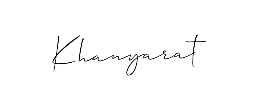 How to Draw Khanyarat signature style? Allison_Script is a latest design signature styles for name Khanyarat. Khanyarat signature style 2 images and pictures png