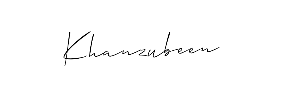 How to make Khanzubeen name signature. Use Allison_Script style for creating short signs online. This is the latest handwritten sign. Khanzubeen signature style 2 images and pictures png