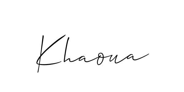 The best way (Allison_Script) to make a short signature is to pick only two or three words in your name. The name Khaoua include a total of six letters. For converting this name. Khaoua signature style 2 images and pictures png
