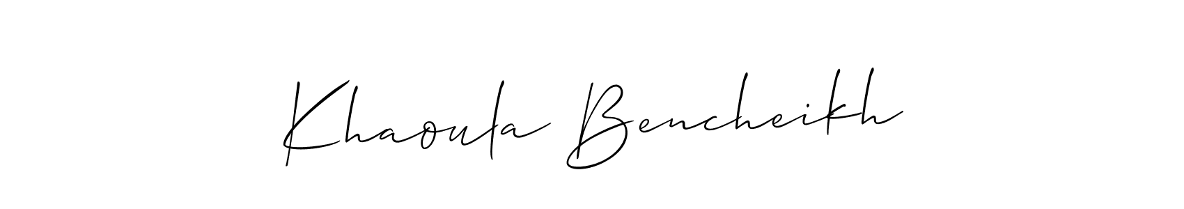 Khaoula Bencheikh stylish signature style. Best Handwritten Sign (Allison_Script) for my name. Handwritten Signature Collection Ideas for my name Khaoula Bencheikh. Khaoula Bencheikh signature style 2 images and pictures png
