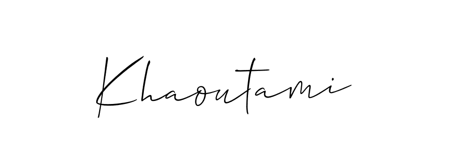 Create a beautiful signature design for name Khaoutami. With this signature (Allison_Script) fonts, you can make a handwritten signature for free. Khaoutami signature style 2 images and pictures png