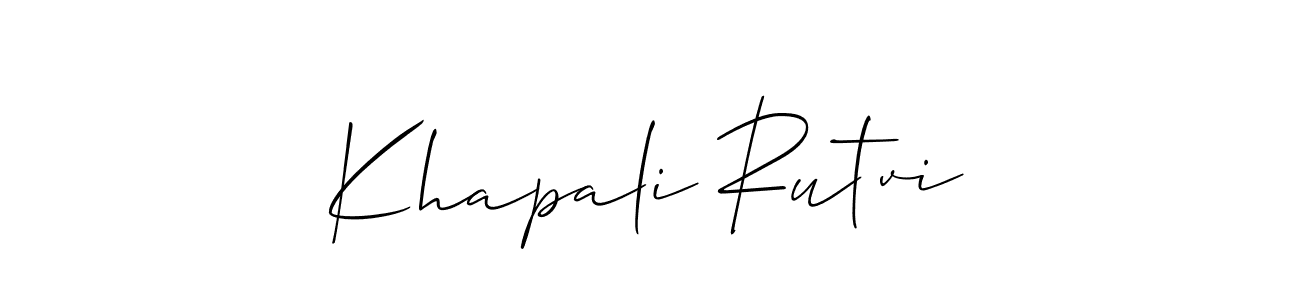 Make a beautiful signature design for name Khapali Rutvi. With this signature (Allison_Script) style, you can create a handwritten signature for free. Khapali Rutvi signature style 2 images and pictures png