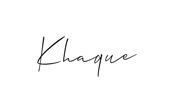 Allison_Script is a professional signature style that is perfect for those who want to add a touch of class to their signature. It is also a great choice for those who want to make their signature more unique. Get Khaque name to fancy signature for free. Khaque signature style 2 images and pictures png