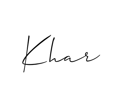 Allison_Script is a professional signature style that is perfect for those who want to add a touch of class to their signature. It is also a great choice for those who want to make their signature more unique. Get Khar name to fancy signature for free. Khar signature style 2 images and pictures png