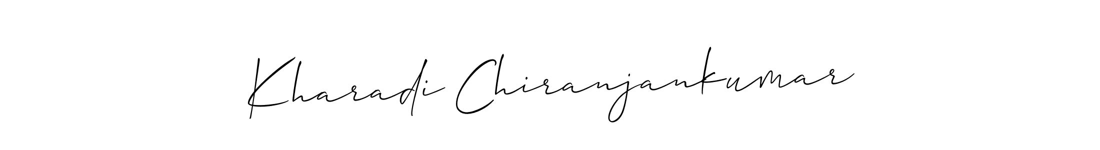 Allison_Script is a professional signature style that is perfect for those who want to add a touch of class to their signature. It is also a great choice for those who want to make their signature more unique. Get Kharadi Chiranjankumar name to fancy signature for free. Kharadi Chiranjankumar signature style 2 images and pictures png