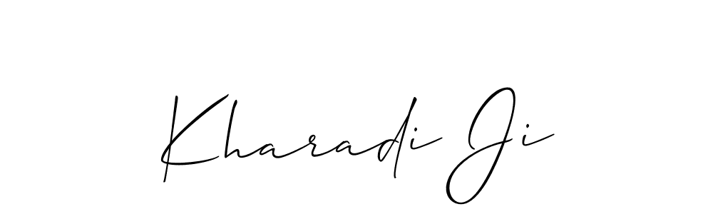 How to make Kharadi Ji name signature. Use Allison_Script style for creating short signs online. This is the latest handwritten sign. Kharadi Ji signature style 2 images and pictures png
