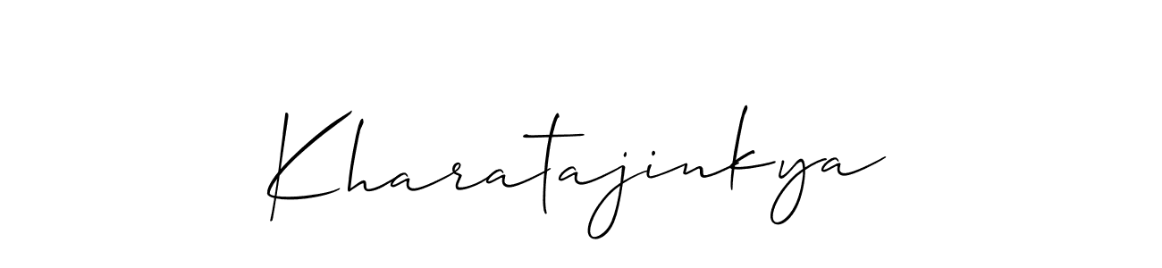Allison_Script is a professional signature style that is perfect for those who want to add a touch of class to their signature. It is also a great choice for those who want to make their signature more unique. Get Kharatajinkya name to fancy signature for free. Kharatajinkya signature style 2 images and pictures png