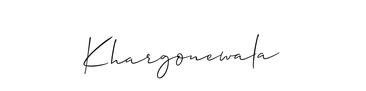 You should practise on your own different ways (Allison_Script) to write your name (Khargonewala) in signature. don't let someone else do it for you. Khargonewala signature style 2 images and pictures png