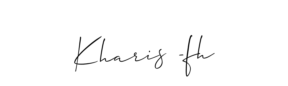 Similarly Allison_Script is the best handwritten signature design. Signature creator online .You can use it as an online autograph creator for name Kharis -fh. Kharis -fh signature style 2 images and pictures png