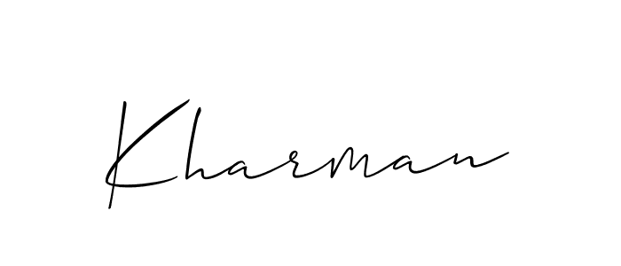 The best way (Allison_Script) to make a short signature is to pick only two or three words in your name. The name Kharman include a total of six letters. For converting this name. Kharman signature style 2 images and pictures png