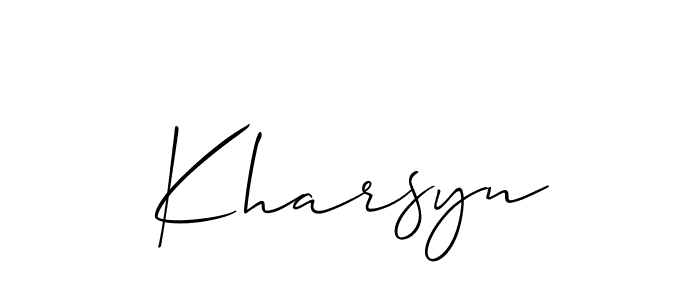 It looks lik you need a new signature style for name Kharsyn. Design unique handwritten (Allison_Script) signature with our free signature maker in just a few clicks. Kharsyn signature style 2 images and pictures png