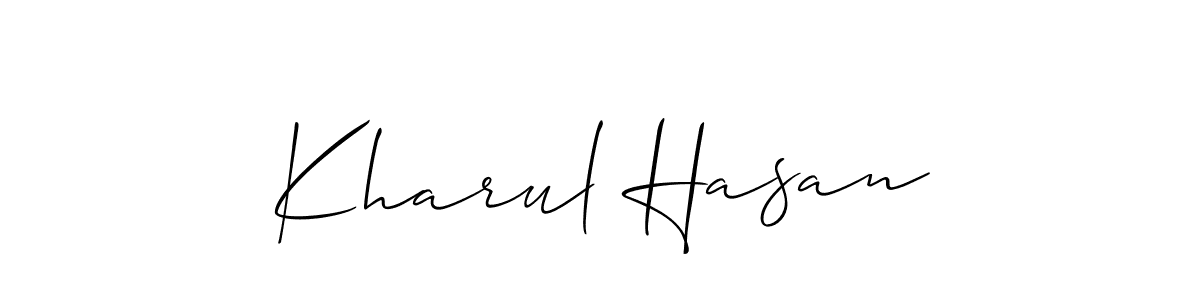 Check out images of Autograph of Kharul Hasan name. Actor Kharul Hasan Signature Style. Allison_Script is a professional sign style online. Kharul Hasan signature style 2 images and pictures png