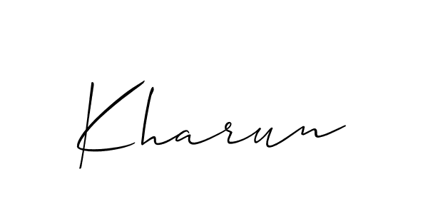 It looks lik you need a new signature style for name Kharun. Design unique handwritten (Allison_Script) signature with our free signature maker in just a few clicks. Kharun signature style 2 images and pictures png