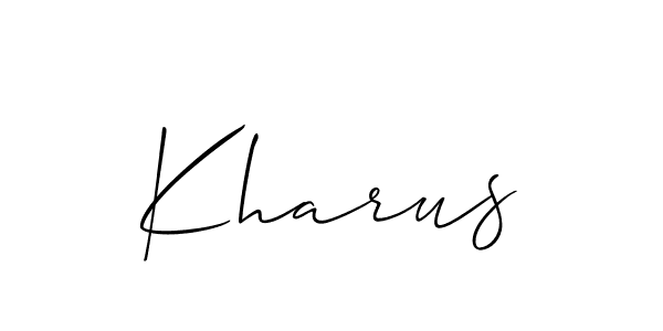 The best way (Allison_Script) to make a short signature is to pick only two or three words in your name. The name Kharus include a total of six letters. For converting this name. Kharus signature style 2 images and pictures png