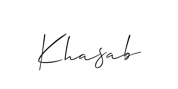 Also we have Khasab name is the best signature style. Create professional handwritten signature collection using Allison_Script autograph style. Khasab signature style 2 images and pictures png