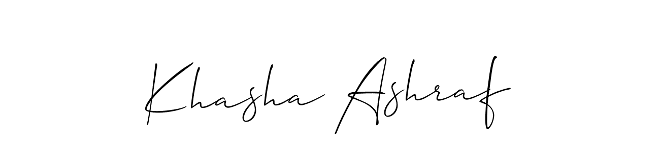 Also You can easily find your signature by using the search form. We will create Khasha Ashraf name handwritten signature images for you free of cost using Allison_Script sign style. Khasha Ashraf signature style 2 images and pictures png