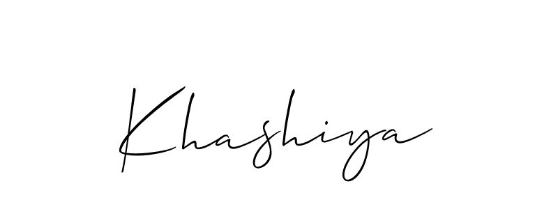 It looks lik you need a new signature style for name Khashiya. Design unique handwritten (Allison_Script) signature with our free signature maker in just a few clicks. Khashiya signature style 2 images and pictures png