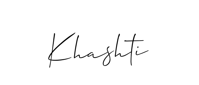 Create a beautiful signature design for name Khashti. With this signature (Allison_Script) fonts, you can make a handwritten signature for free. Khashti signature style 2 images and pictures png