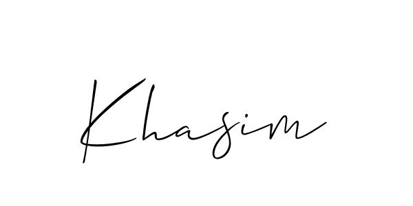 Design your own signature with our free online signature maker. With this signature software, you can create a handwritten (Allison_Script) signature for name Khasim. Khasim signature style 2 images and pictures png