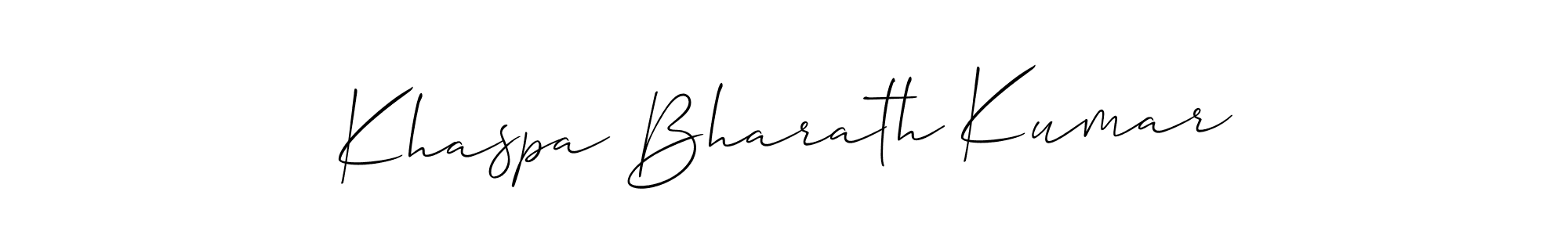 Design your own signature with our free online signature maker. With this signature software, you can create a handwritten (Allison_Script) signature for name Khaspa Bharath Kumar. Khaspa Bharath Kumar signature style 2 images and pictures png
