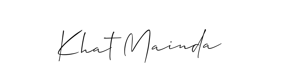 Design your own signature with our free online signature maker. With this signature software, you can create a handwritten (Allison_Script) signature for name Khat Mainda. Khat Mainda signature style 2 images and pictures png