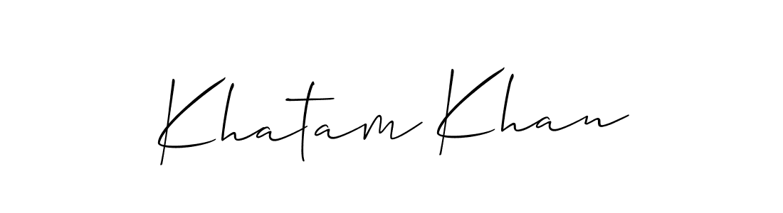 Design your own signature with our free online signature maker. With this signature software, you can create a handwritten (Allison_Script) signature for name Khatam Khan. Khatam Khan signature style 2 images and pictures png