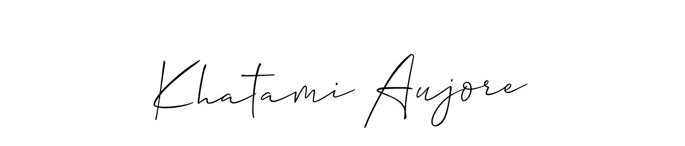 How to Draw Khatami Aujore signature style? Allison_Script is a latest design signature styles for name Khatami Aujore. Khatami Aujore signature style 2 images and pictures png