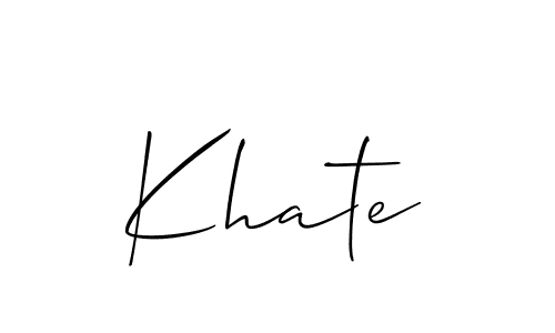 It looks lik you need a new signature style for name Khate. Design unique handwritten (Allison_Script) signature with our free signature maker in just a few clicks. Khate signature style 2 images and pictures png