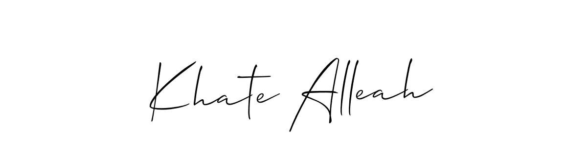 Also You can easily find your signature by using the search form. We will create Khate Alleah name handwritten signature images for you free of cost using Allison_Script sign style. Khate Alleah signature style 2 images and pictures png
