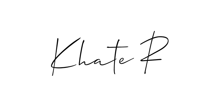 Design your own signature with our free online signature maker. With this signature software, you can create a handwritten (Allison_Script) signature for name Khate R. Khate R signature style 2 images and pictures png