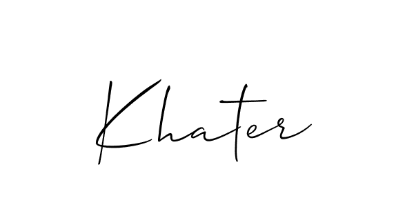 Khater stylish signature style. Best Handwritten Sign (Allison_Script) for my name. Handwritten Signature Collection Ideas for my name Khater. Khater signature style 2 images and pictures png