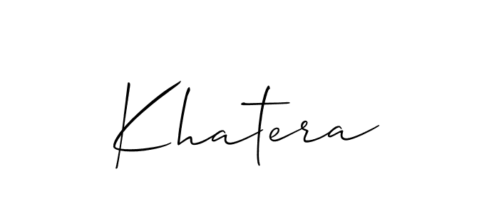 Khatera stylish signature style. Best Handwritten Sign (Allison_Script) for my name. Handwritten Signature Collection Ideas for my name Khatera. Khatera signature style 2 images and pictures png