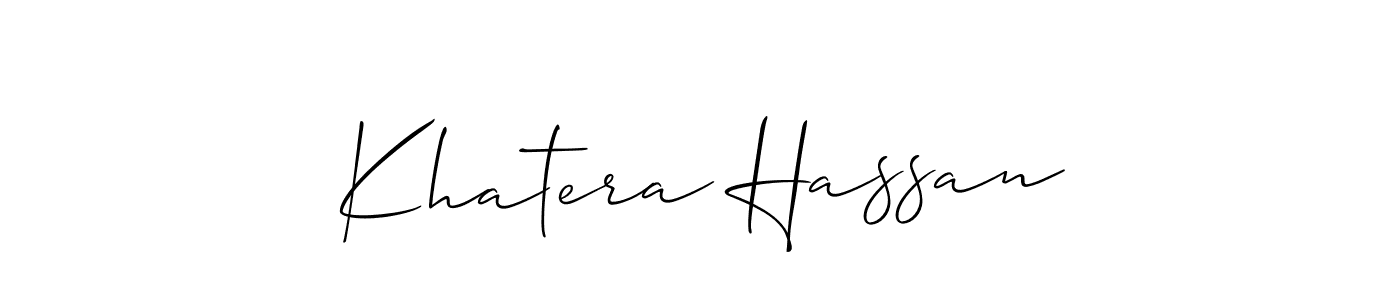 if you are searching for the best signature style for your name Khatera Hassan. so please give up your signature search. here we have designed multiple signature styles  using Allison_Script. Khatera Hassan signature style 2 images and pictures png