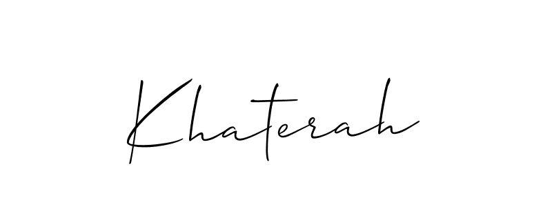 How to make Khaterah signature? Allison_Script is a professional autograph style. Create handwritten signature for Khaterah name. Khaterah signature style 2 images and pictures png