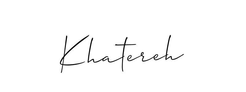 Make a beautiful signature design for name Khatereh. With this signature (Allison_Script) style, you can create a handwritten signature for free. Khatereh signature style 2 images and pictures png