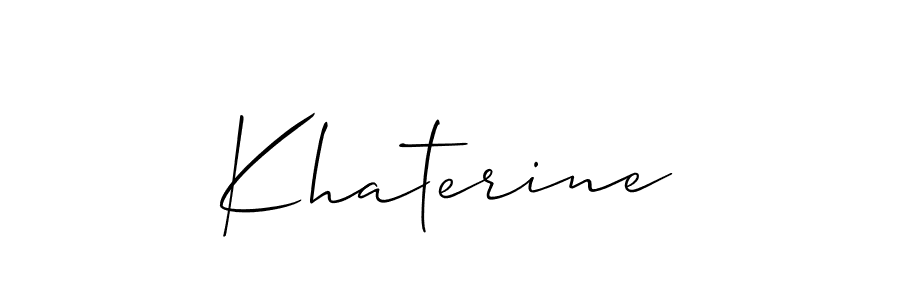 The best way (Allison_Script) to make a short signature is to pick only two or three words in your name. The name Khaterine include a total of six letters. For converting this name. Khaterine signature style 2 images and pictures png